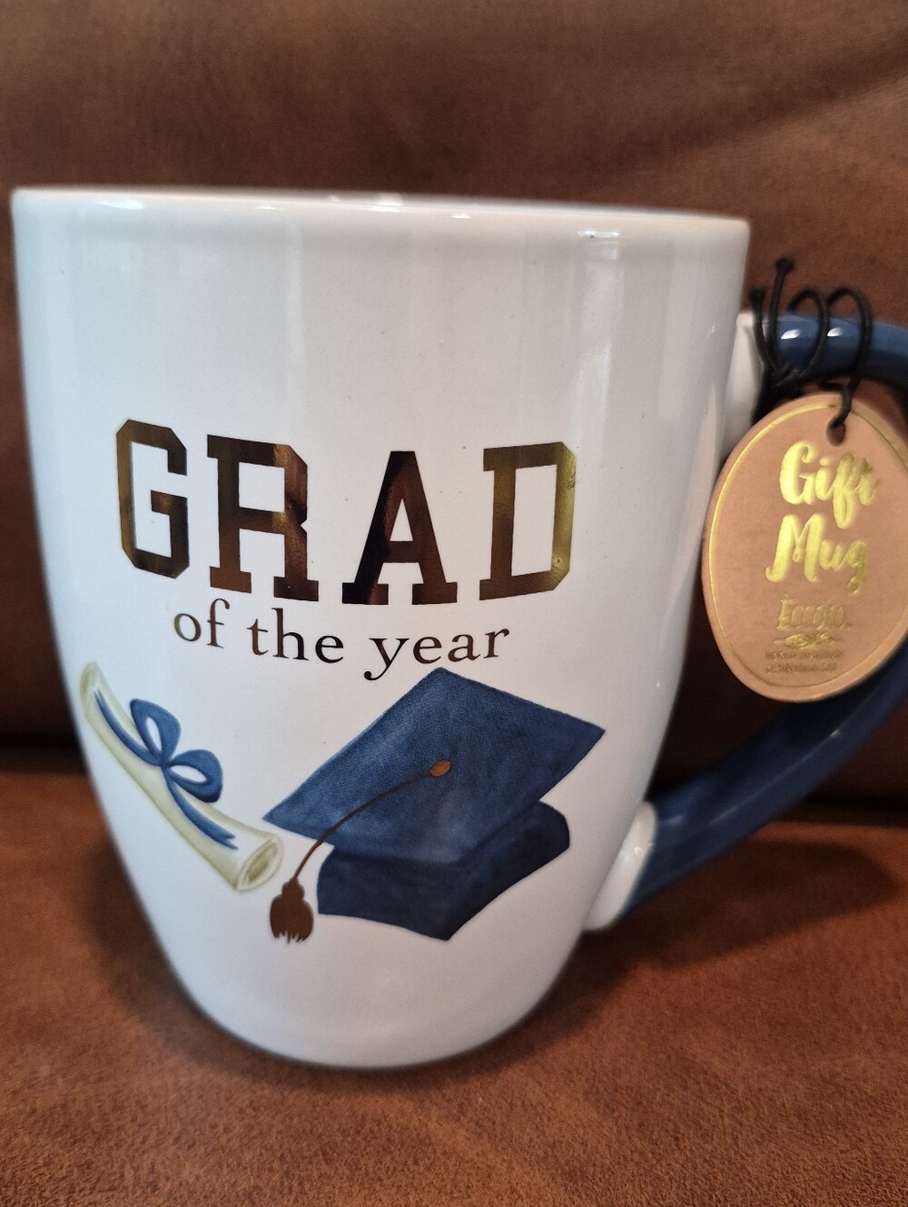 'Grad of the Year' Mug Ceramic w/Graduation Cap & Diploma Eccola Ltd. NEW
